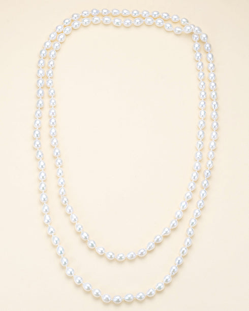 Baroque Pearl Long Rope Necklace - Versatile Styling