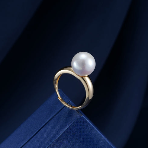 Power Edison Pearl Open Ring - Sterling Silver