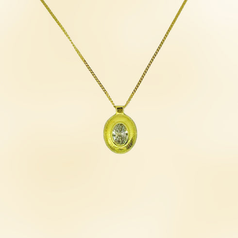 Oval Diamond Pendant Necklace – Gold Vermeil