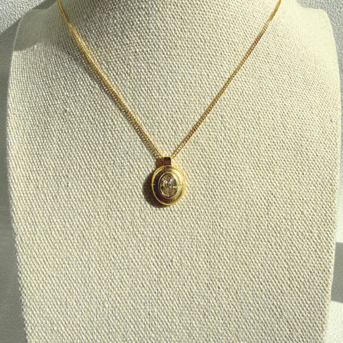 Oval Diamond Pendant Necklace – Gold Vermeil