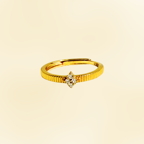 Exquisite Rhombic Zirconia Ring – Gold Vermeil
