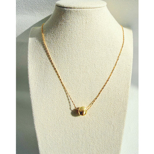 Gold Ball Thread Necklace - Gold Vermeil / Sterling Silver