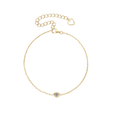 0.10 CT Classic One Round Cut Diamond Bracelet (Gold)