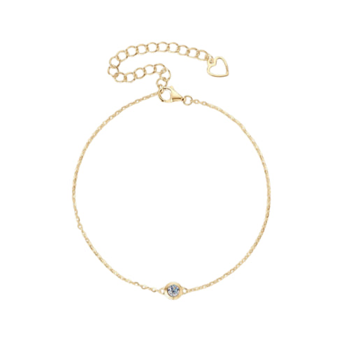 0.10 CT Classic One Round Cut Diamond Bracelet (Gold)