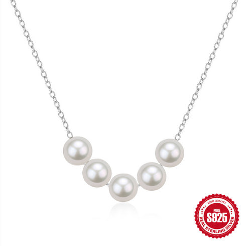 6-7mm Smile White Freshwater Pearl Necklace - May Lynn Jewelry