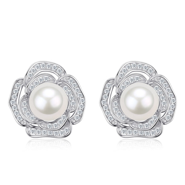 Rose Akoya Pearl Earrings - Sterling Silver