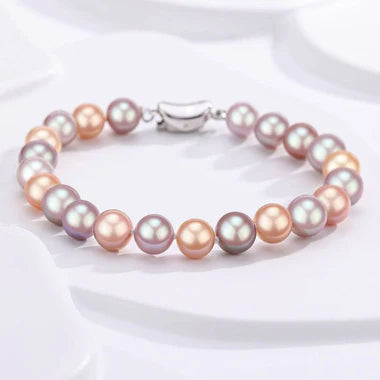 6.0-7.0mm Multicolor Freshwater Pearl Strand Bracelet - Color Grace
