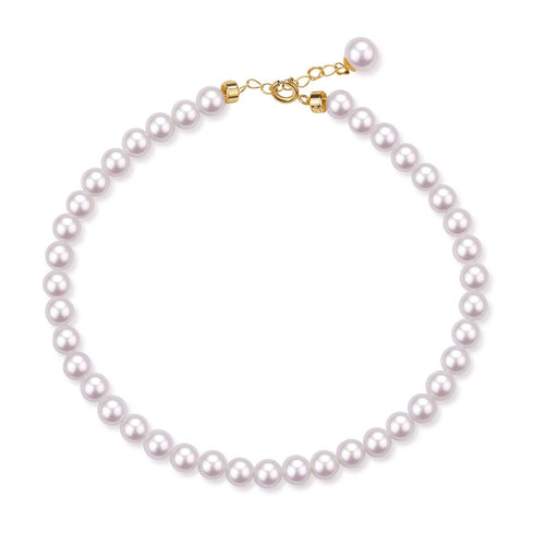 Dainty White Freshwater Pearl 18K Gold Bracelet - House Of Pearls