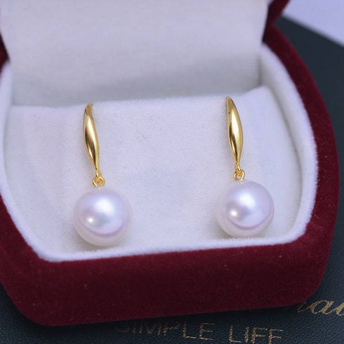 10-11mm Freshwater Pearl & Classic Hoops Earrings - House Of Pearls