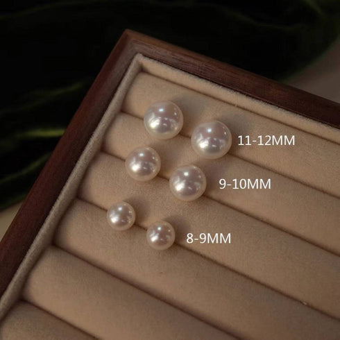7-13mm Classic Button Freshwater Pearl Stud Earrings - May-Lynn