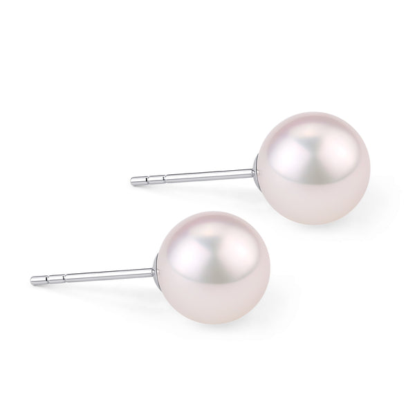 7-7.5mm Akoya Pearl Stud Earrings Sterling Silver - May-Lynn