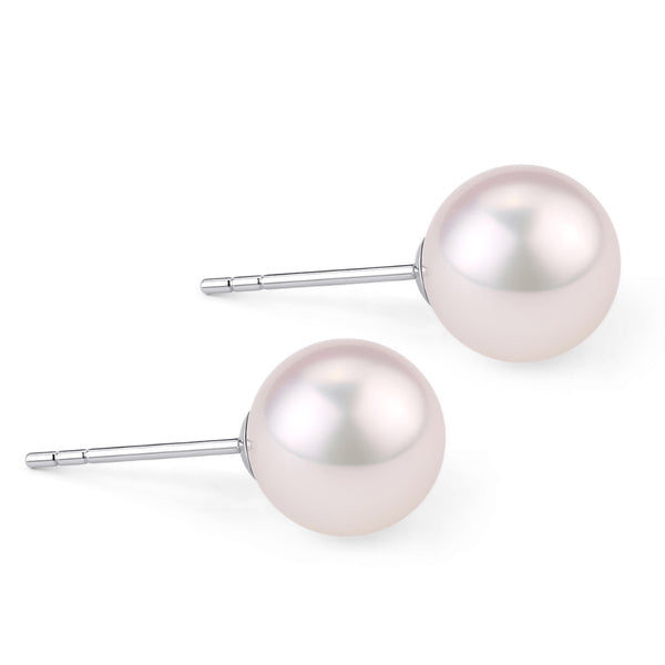 8-8.5mm Akoya Pearl Stud Earrings Sterling Silver - May-Lynn