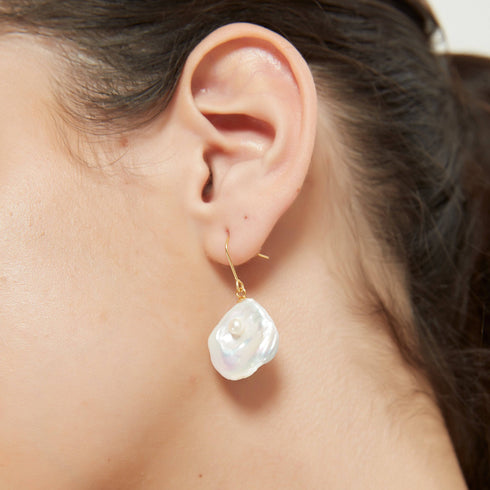 Petal-Shaped Baroque Pearl Drop Earrings - House Of Pearls