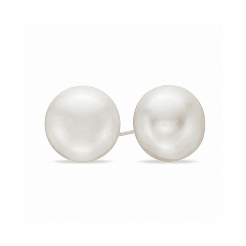 Black Button Freshwater Pearl Stud Earrings - May-Lynn