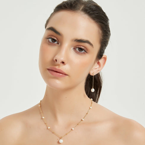 Natural Freshwater Pearl Long Earrings - House Of Pearls