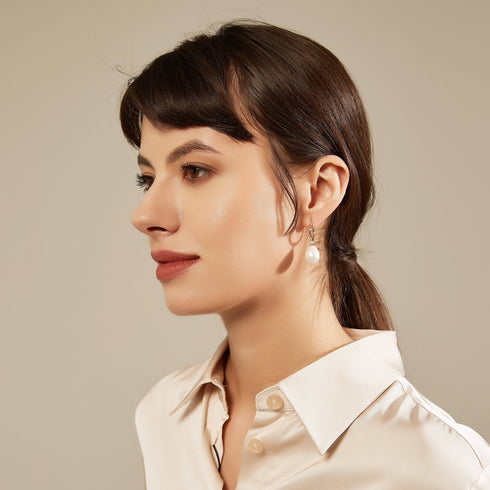 Versatile Drop Shaped Pearl Hoop Earrings - House Of Pearls