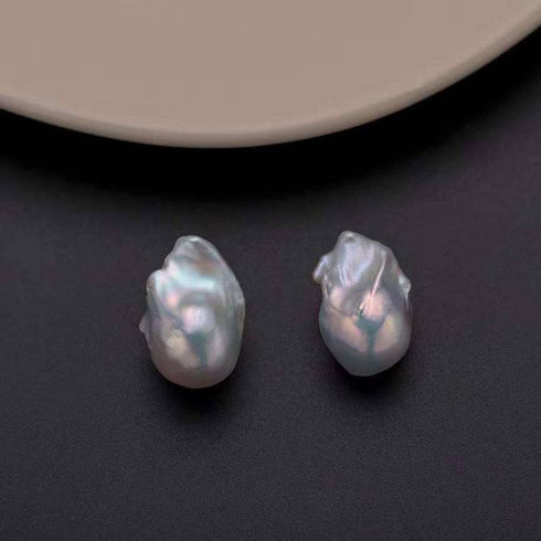 Elle White Freshwater Baroque Pearl Earrings Sterling Silver - House Of Pearls