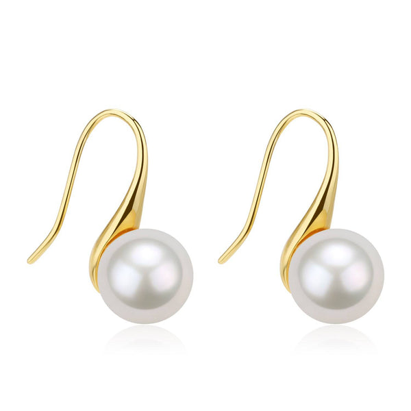 Freshwater White Pearl & Classic Hook Earrings - House Of Pearls
