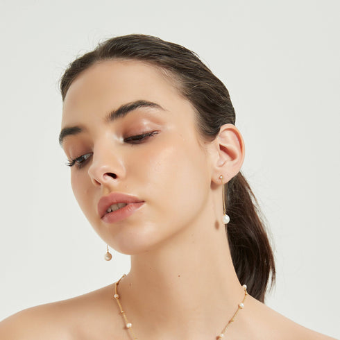 Natural Freshwater Pearl Long Earrings - House Of Pearls