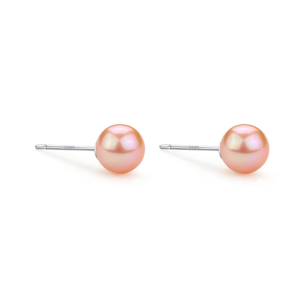 Pink Freshwater Pearl Earrings, 7.5-8.0mm - May-Lynn