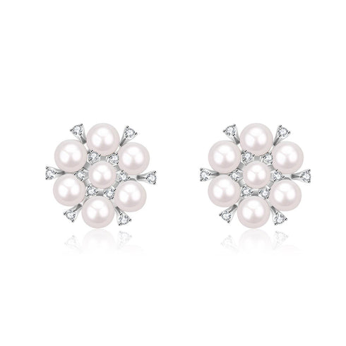Plum Blossom Multi-Pearl Stud Earrings - House Of Pearls