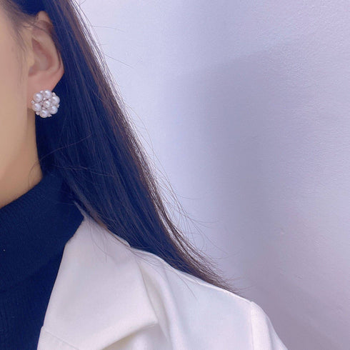 Plum Blossom Multi-Pearl Stud Earrings - House Of Pearls