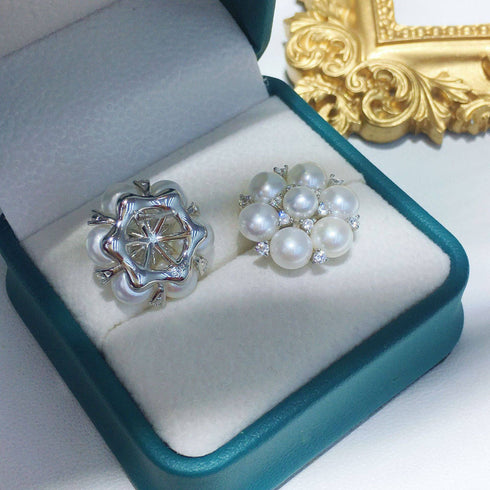 Plum Blossom Multi-Pearl Stud Earrings - House Of Pearls