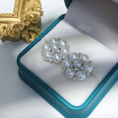 Plum Blossom Multi-Pearl Stud Earrings - House Of Pearls