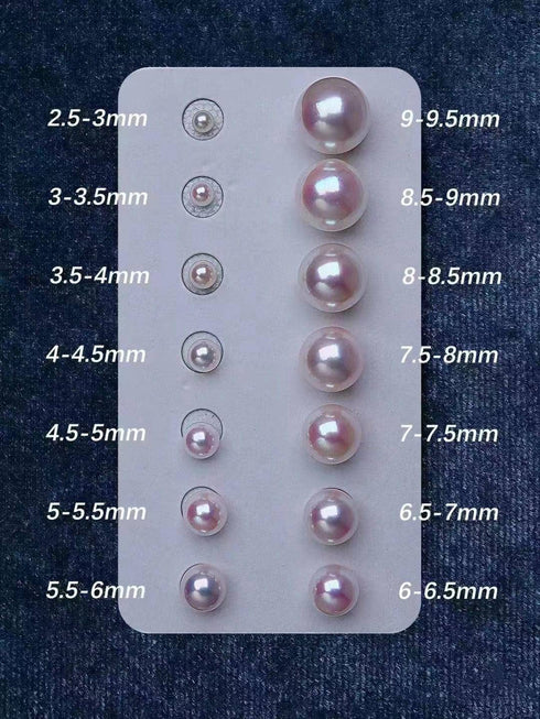 Purple Button Freshwater Pearl Stud Earrings - May-Lynn