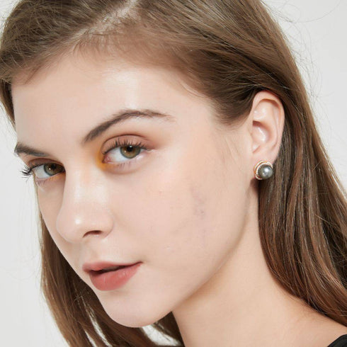 Rose Elegance Tahitian Pearl Earrings