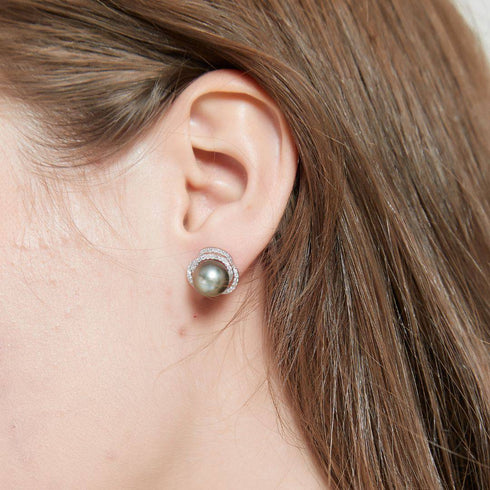 Rose Elegance Tahitian Pearl Earrings