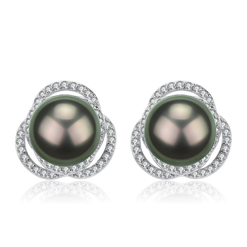 Rose Elegance Tahitian Pearl Earrings