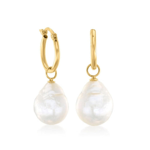Versatile Drop Shaped Pearl Hoop Earrings - House Of Pearls