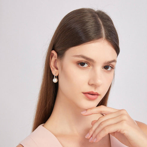 Elegant 11-12mm Freshwater Pearl Bucket-Shaped Earrings - House Of Pearls