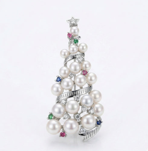 Festive Freshwater Pearl Brooch Collection