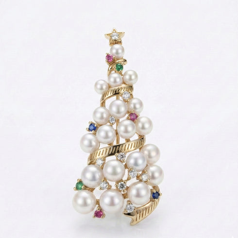 Festive Freshwater Pearl Brooch Collection