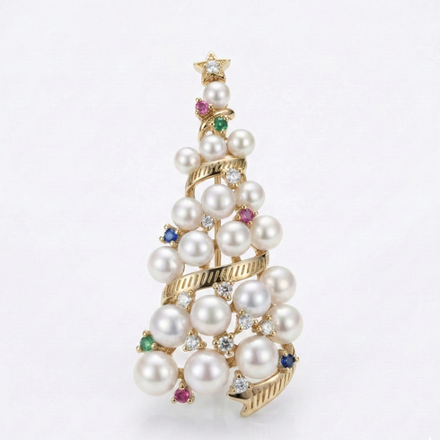 Festive Freshwater Pearl Brooch Collection