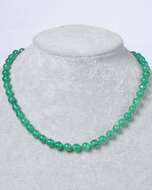 Beaded Green Agate Necklace