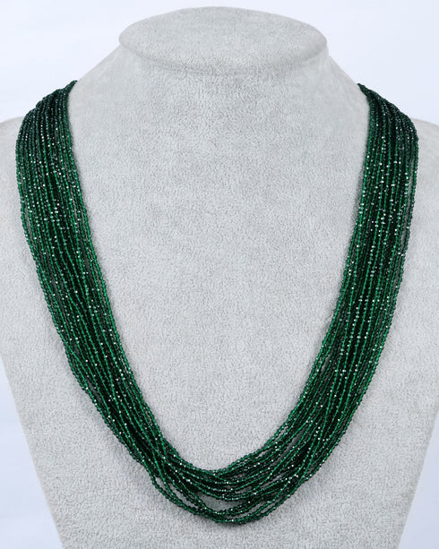 Green Crystal Multi-Strand Necklace