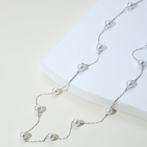 3–4mm Starry Freshwater Pearl Silver Necklace