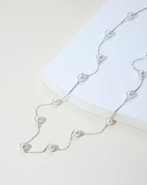 3–4mm Starry Freshwater Pearl Silver Necklace