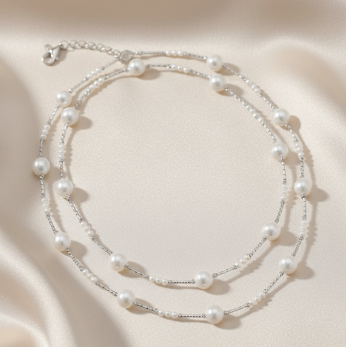 32-Inch Freshwater Pearl Beaded Spacers Necklace
