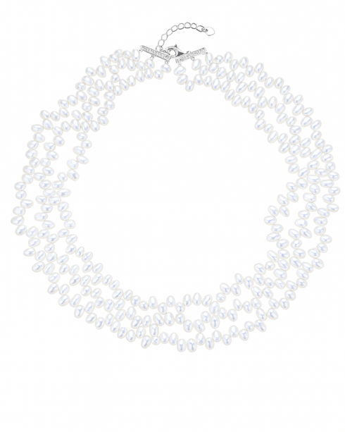 Pearl necklace on a white background