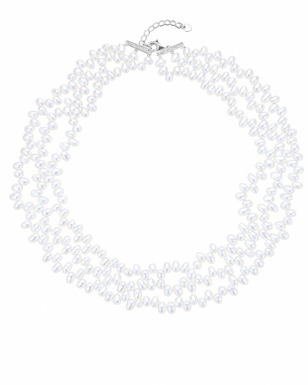 Pearl necklace on a white background