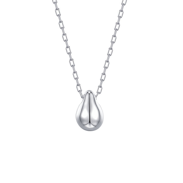 Mini Sleek Droplet Pendant Necklace - Sterling Silver