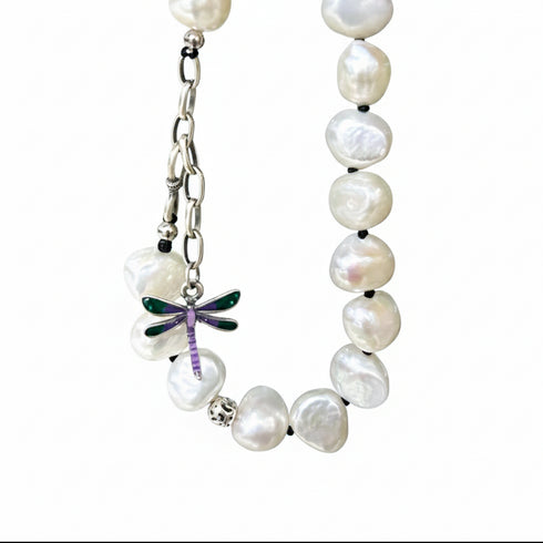 Dragonfly Baroque Pearl Bracelet