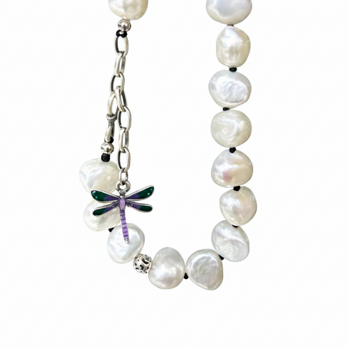 Dragonfly Baroque Pearl Bracelet