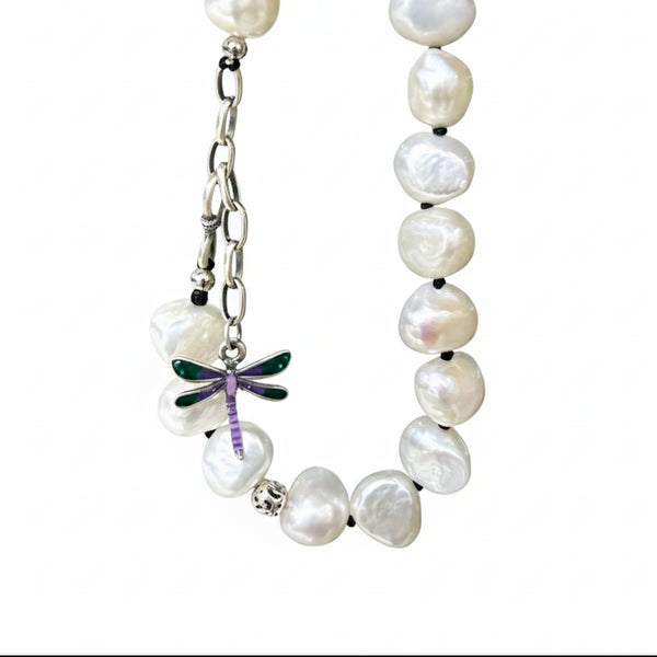 Dragonfly Baroque Pearl Bracelet