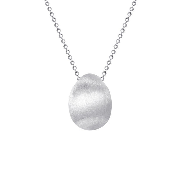 Dome Brushed Pendant Necklace - Sterling Silver