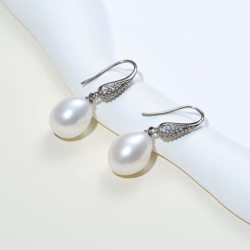 Teardrop Pearl Hook Earrings - Sterling Silver/ Gold Vermeil